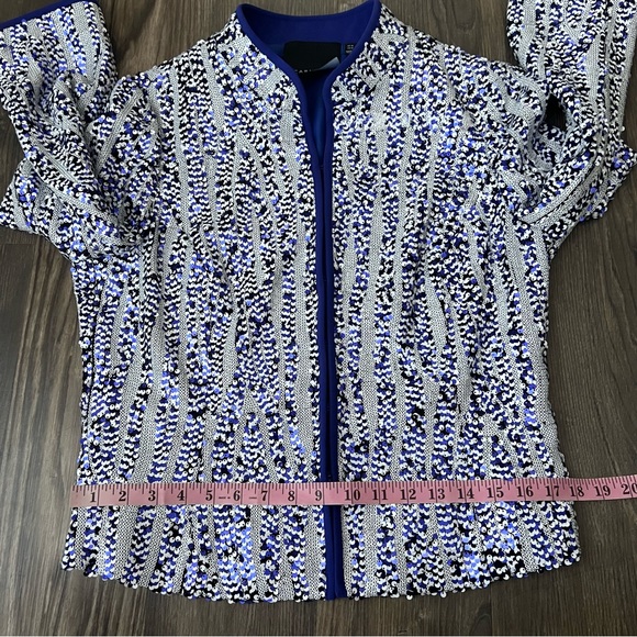 Carlisle Bluish Purple Sequin Evening Blazer Jacket - Picture 13 of 15